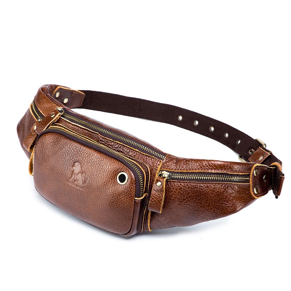 Vintage Leather Waist Bag For Men - Brown 9