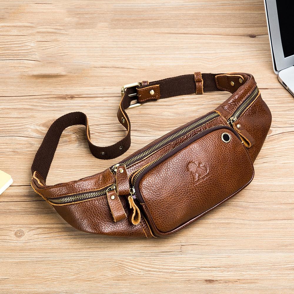 Vintage Leather Waist Bag For Men - Brown 10