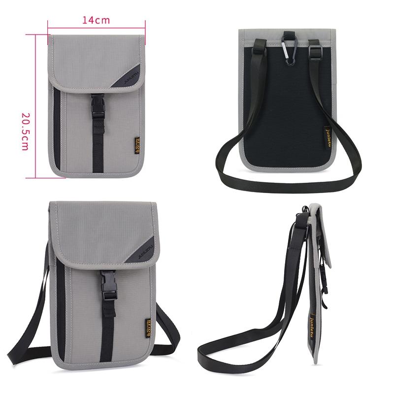Neck Strap Rfid Passport Bag for Travel - Purple