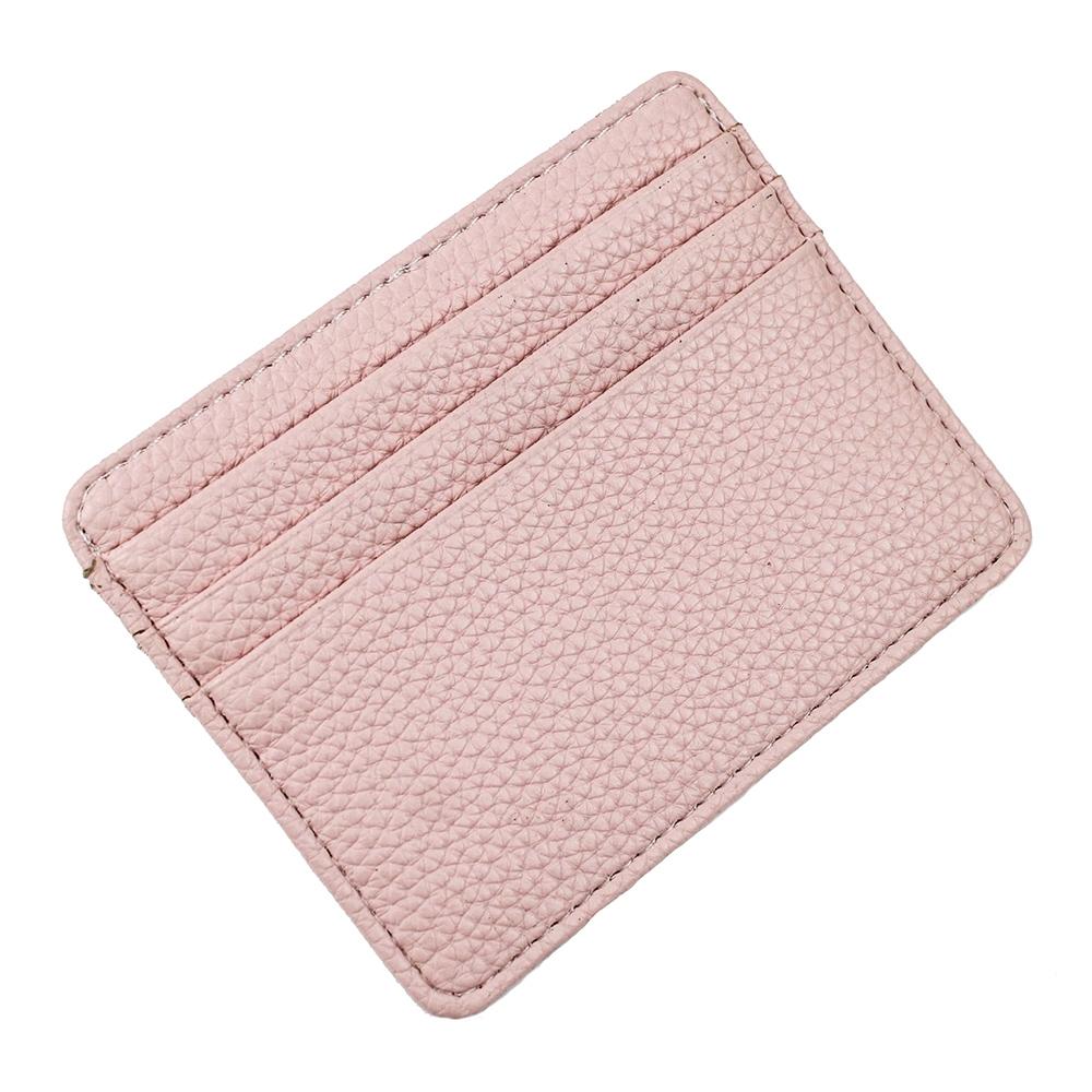 Lychee Pattern Mini Card Holder Multi Card Slots Ultra Thin Coin Purse - Black 10