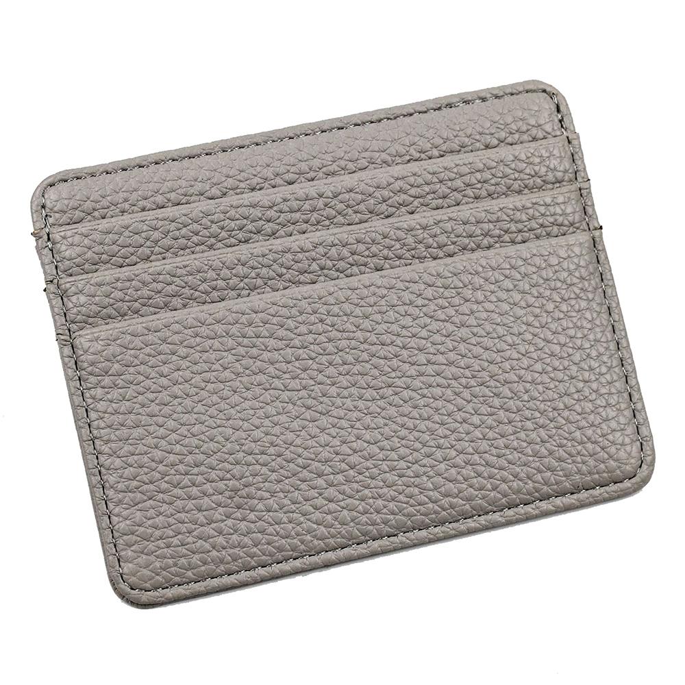 Lychee Pattern Mini Card Holder Multi Card Slots Ultra Thin Coin Purse - Black 11