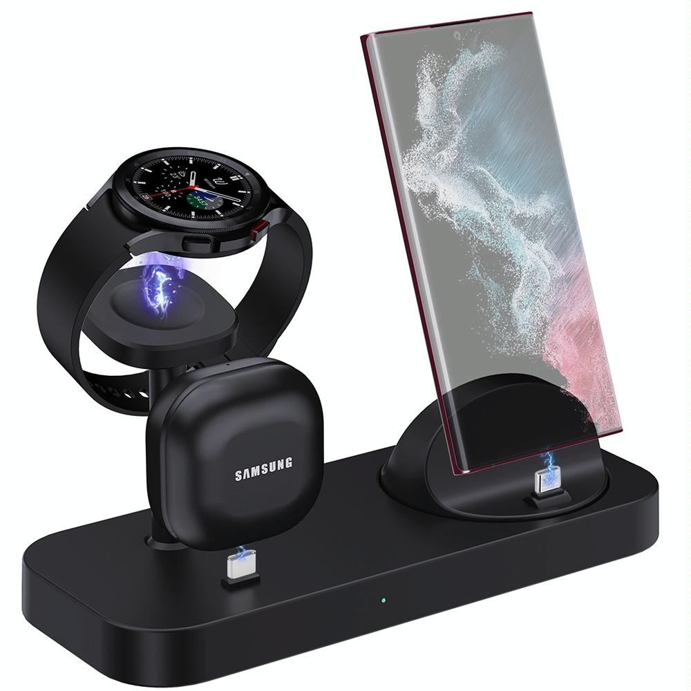 4 In 1 Type C Charging Stand For Samsung Watch And Galaxy Buds - Black 10