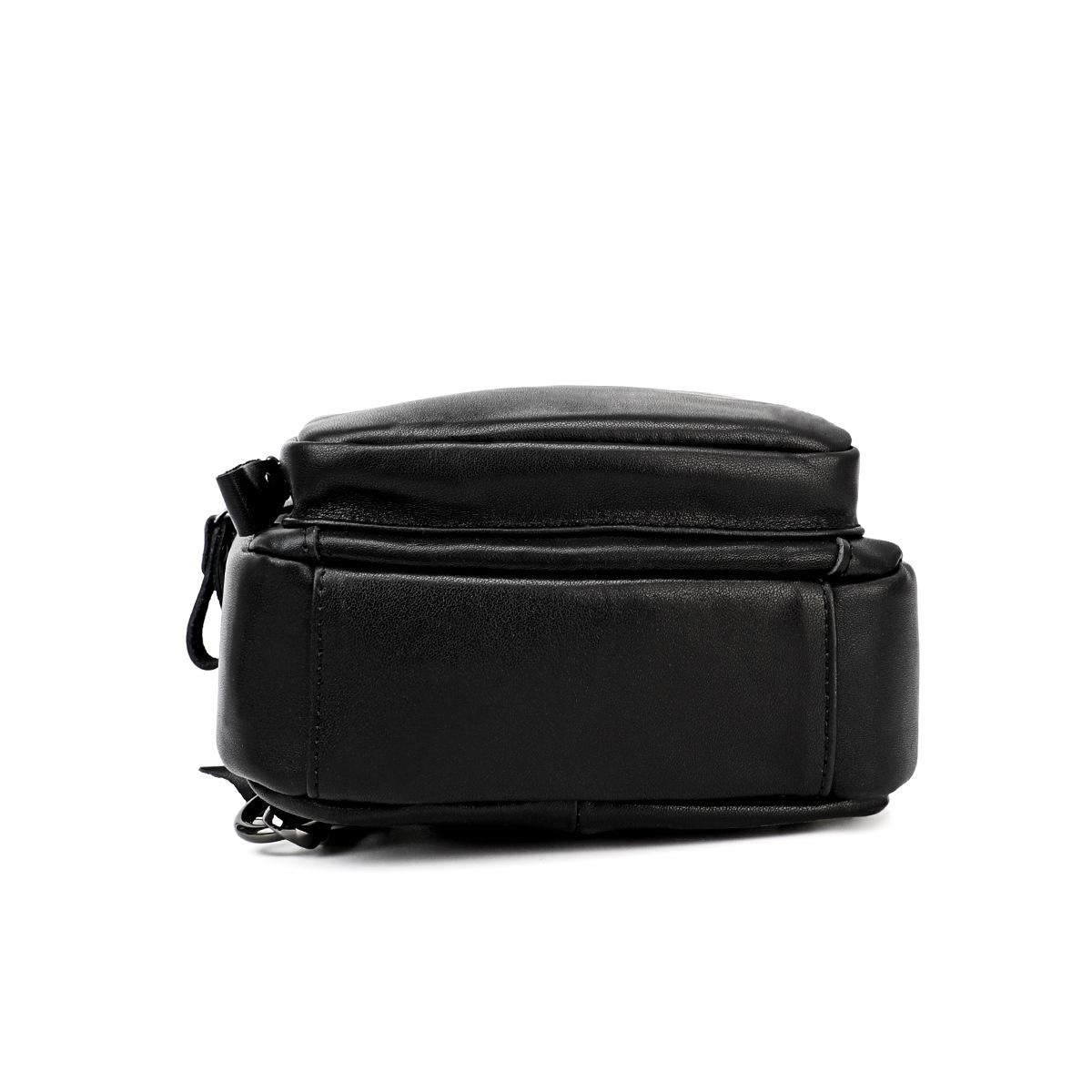 Retro Leather Chest Bag For Men - Black 12