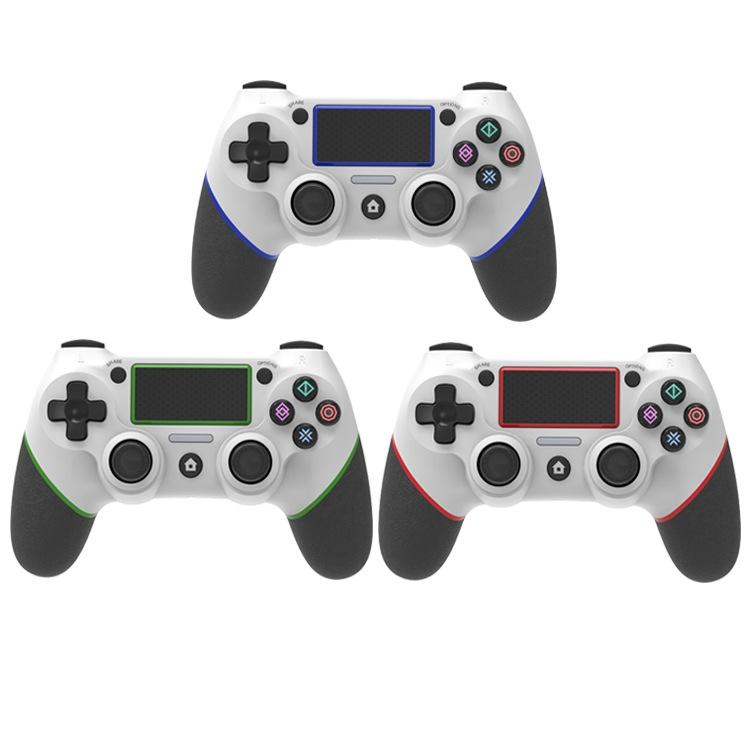 Rubberized Bluetooth Gamepad for Ps4 - Wireless - White Green 3