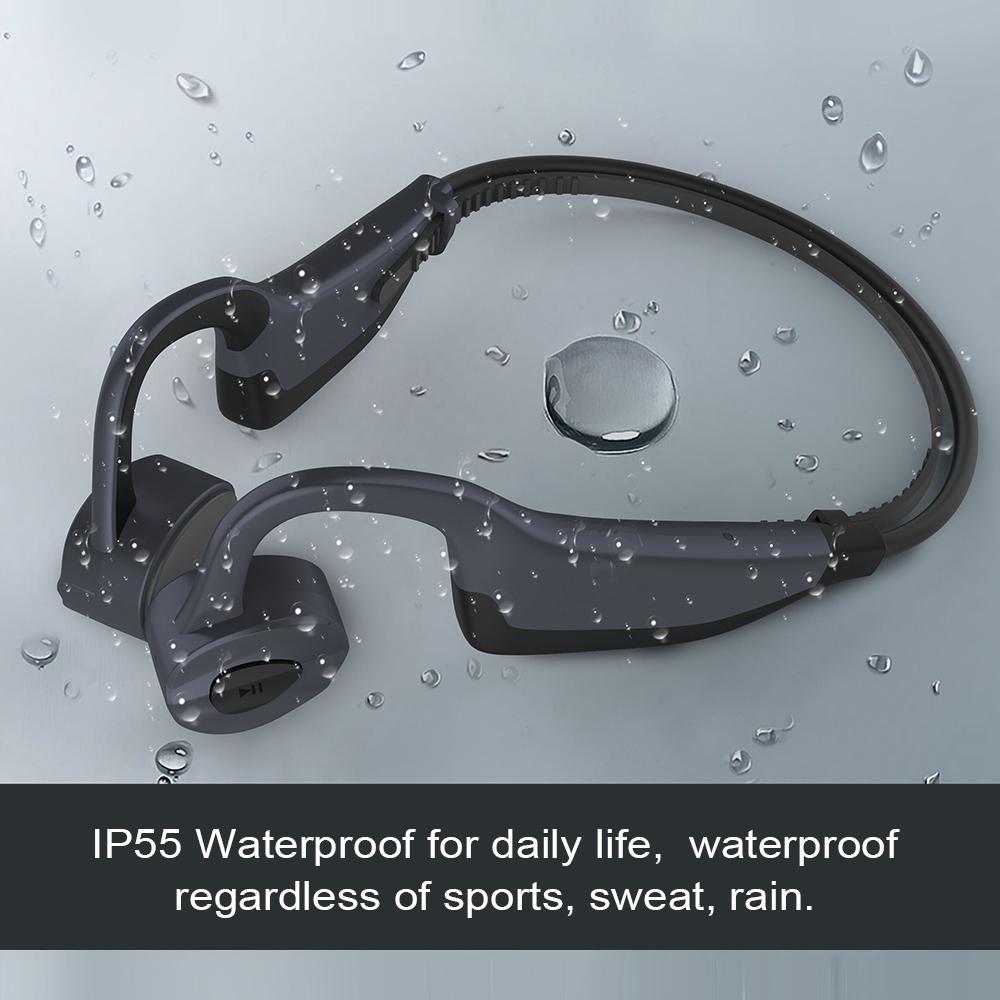 Waterproof K7 Bone Conduction Bluetooth Earphones - 16gb Ram - Gray 14