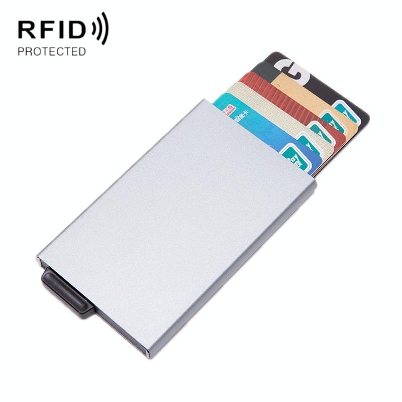 Automatic Eject Rfid Blocking Aluminum Card Wallet - Black 3