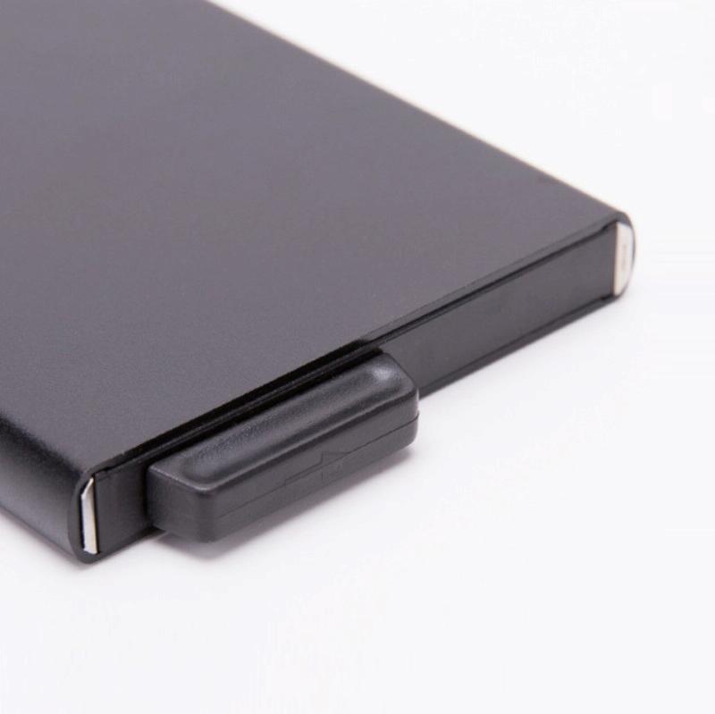 Automatic Eject Rfid Blocking Aluminum Card Wallet - Black 5