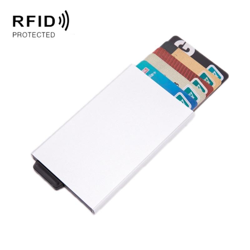 Automatic Eject Rfid Blocking Aluminum Card Wallet - Black 7
