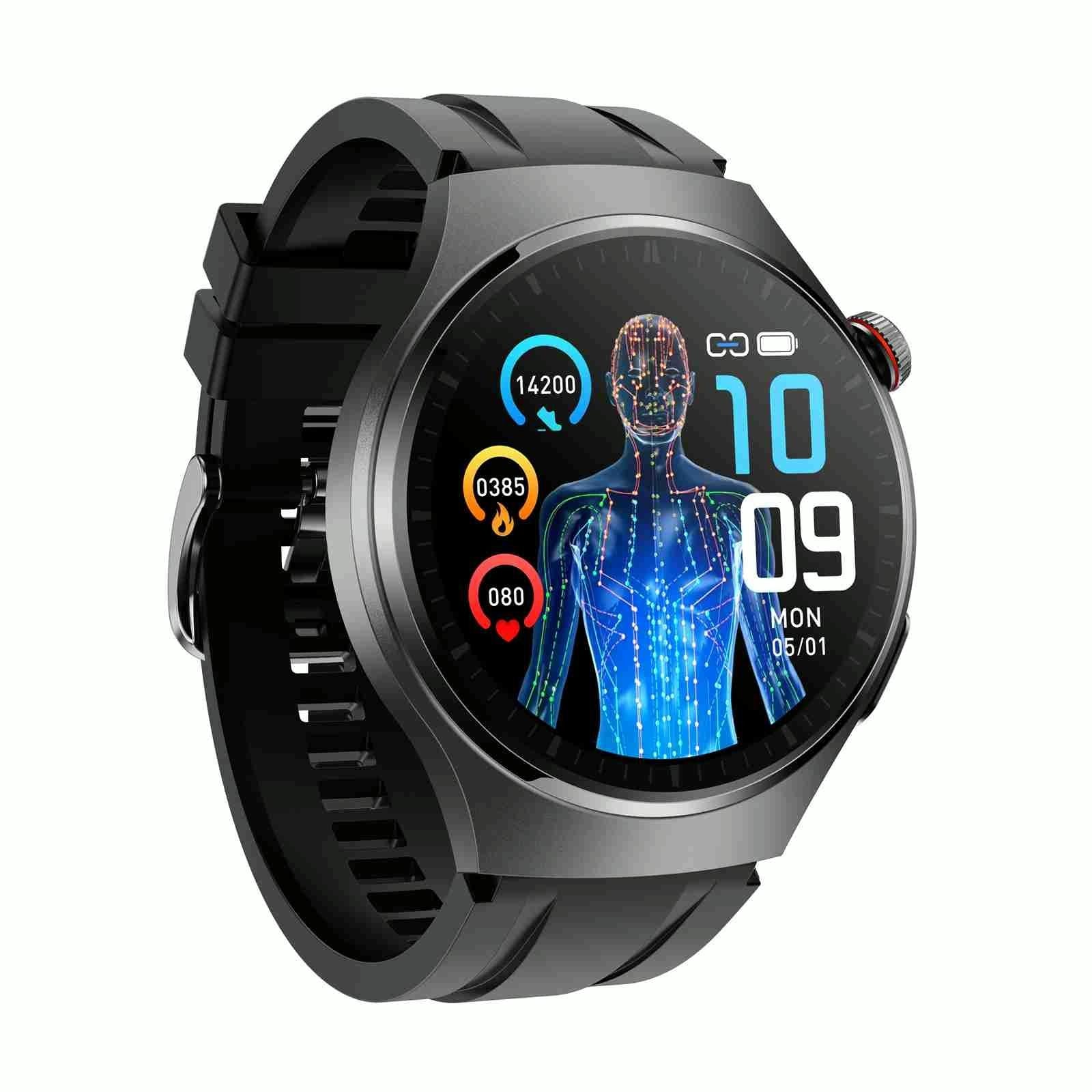 1.43 Inch Amoled Ip67 Smart Call Watch Support Ecg / Body Temperature / Blood Glucose Monitoring - Silver 4