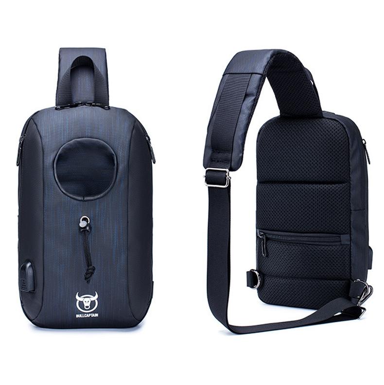 Large Capacity Waterproof Chest Bag With Usb Charging Crossbody Design - White 4