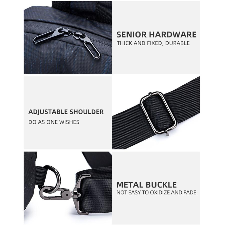 Large Capacity Waterproof Chest Bag With Usb Charging Crossbody Design - White 7