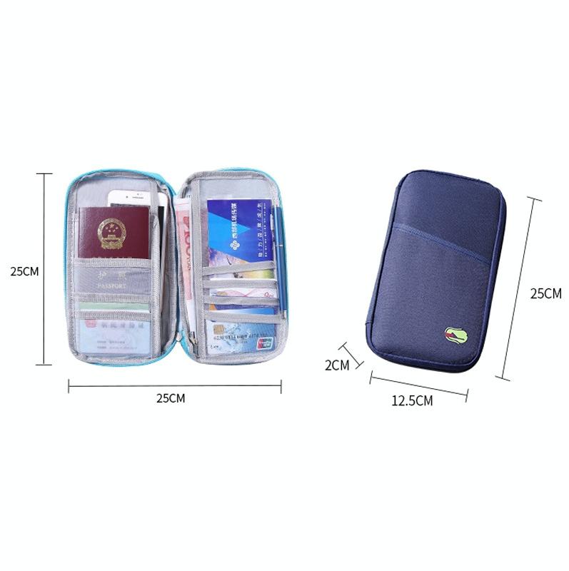 Multifunctional Travel Document Bag Passport & Ticket Holder - Blue 3