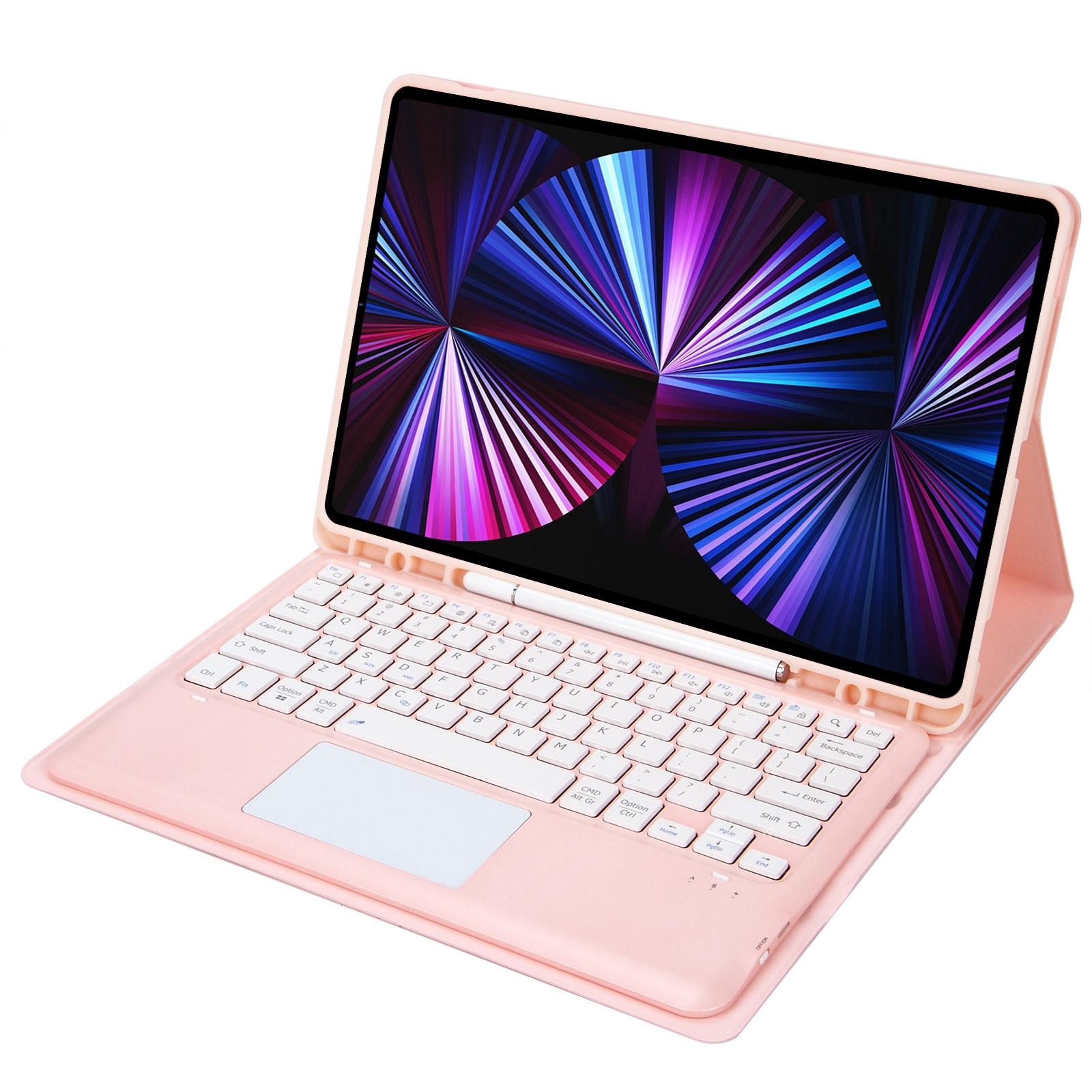 Detachable Bluetooth Keyboard Leather Case For Ipad Pro 12.9 2021 / 2020 / 2018 With Touch Pad - Pink 5