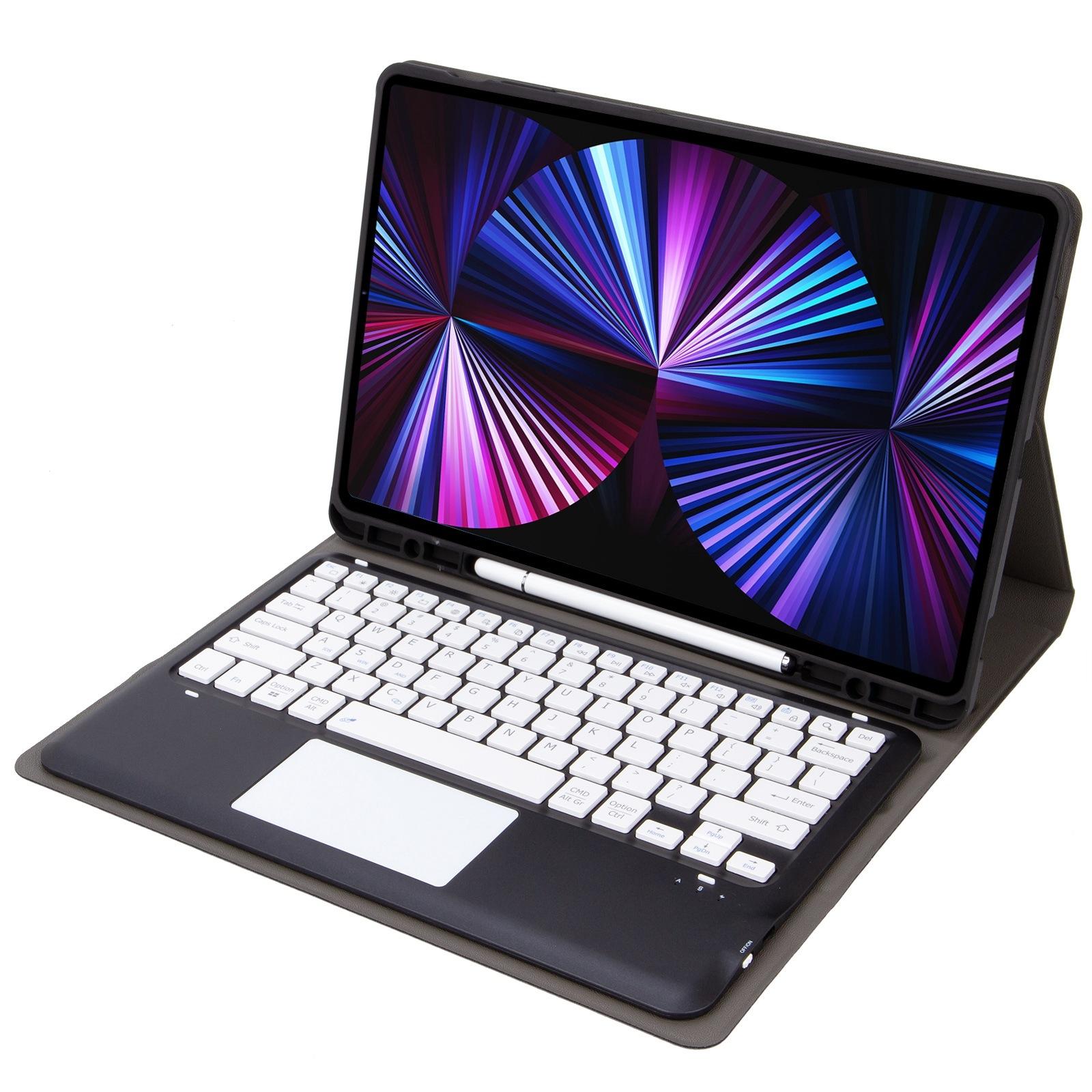 Detachable Bluetooth Keyboard Leather Case For Ipad Pro 12.9 2021 / 2020 / 2018 With Touch Pad - Pink 9
