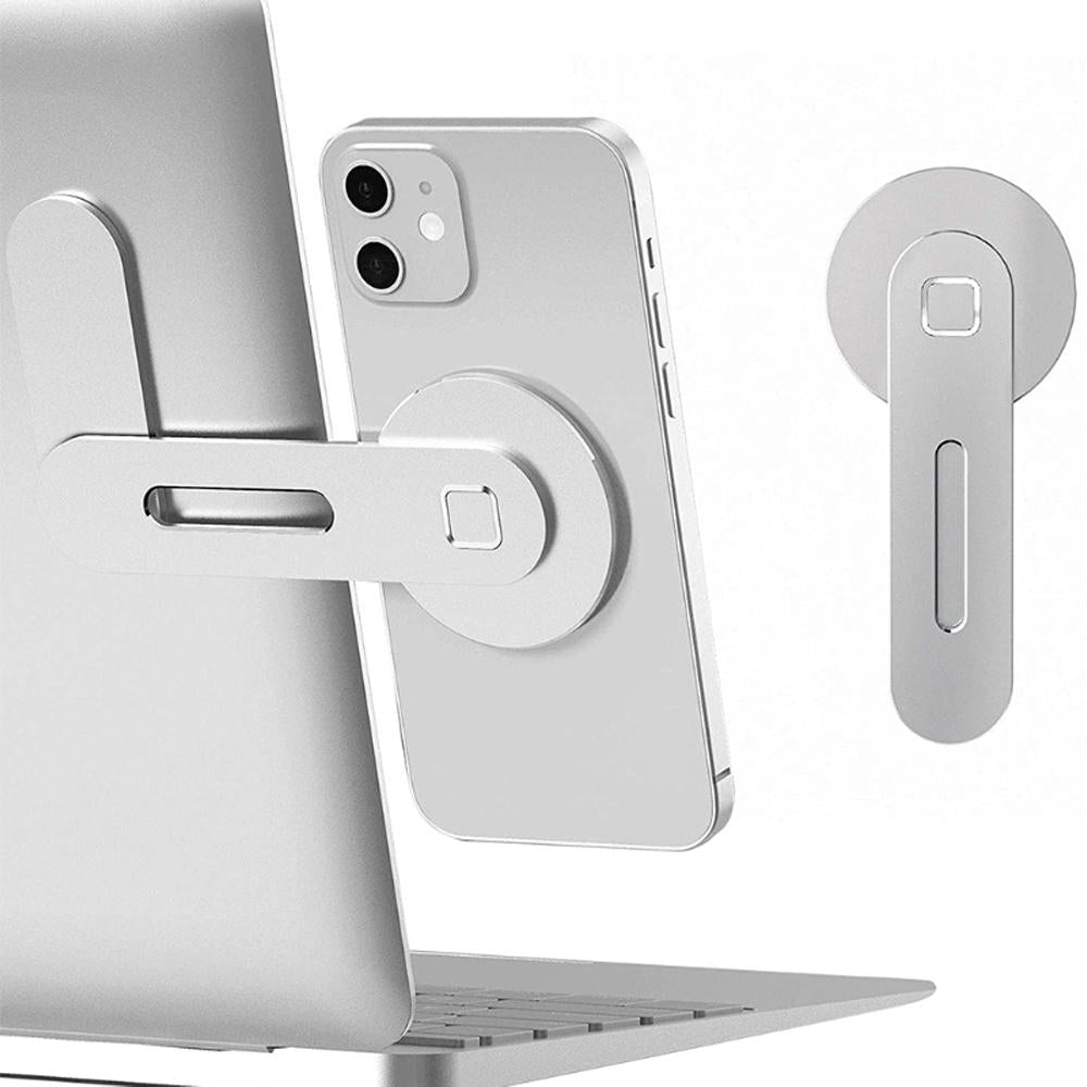 Aluminum Magnetic Phone Stand for Laptop Expansion - Silver 3