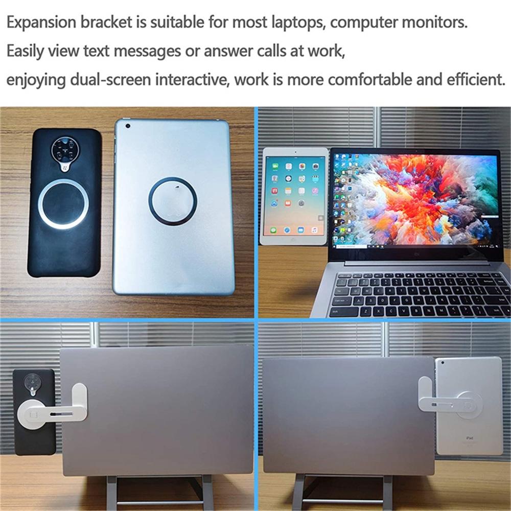 Aluminum Magnetic Phone Stand for Laptop Expansion - Silver 7