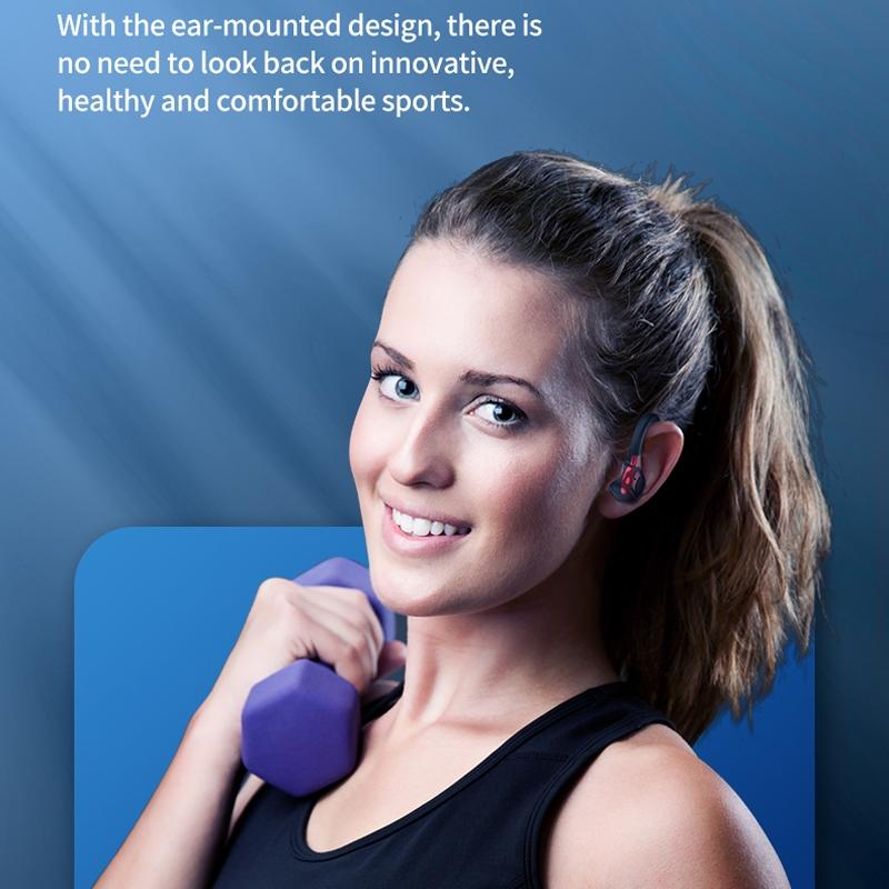 Wireless Bluetooth Earphones with Charging Case - F8 - Blue Single Ear 10