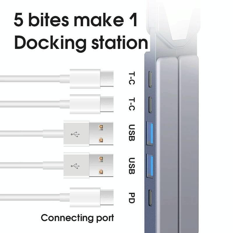 Versatile Laptop Docking Stand with Enhanced Cooling and Folding Design - Gray 6