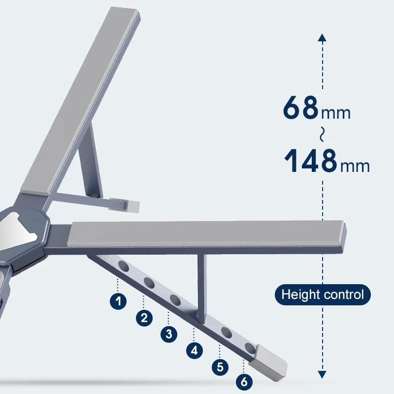 Versatile Laptop Docking Stand with Enhanced Cooling and Folding Design - Gray 7
