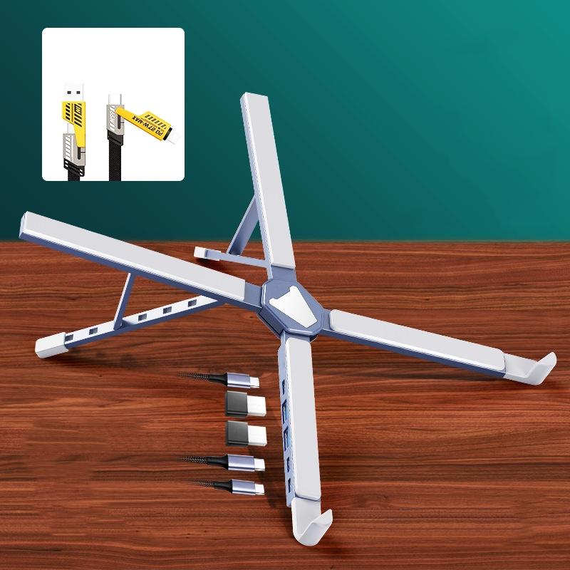 Versatile Laptop Docking Stand with Enhanced Cooling and Folding Design - Gray 13