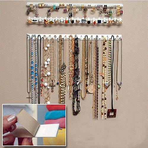 9 Piece White Adhesive Wall Jewelry Hooks 4