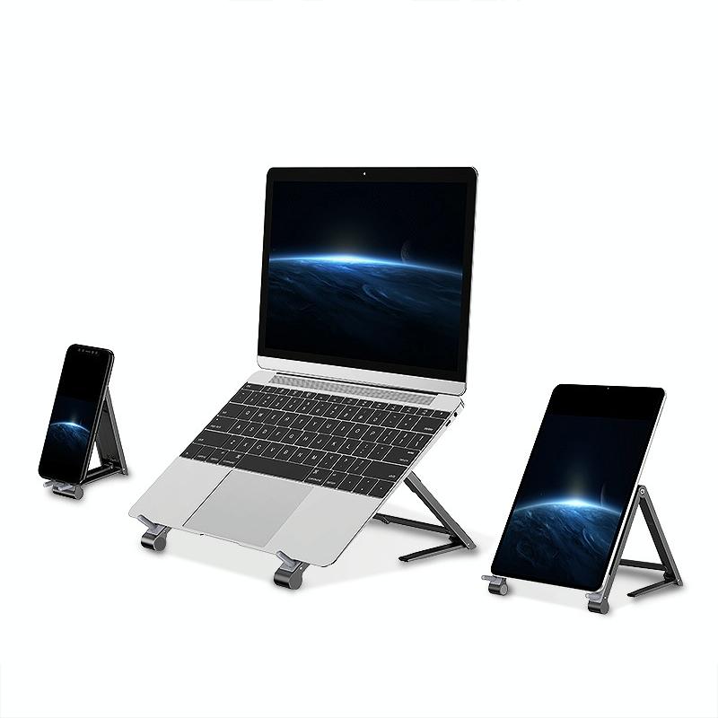 Portable Aluminum Notebook Stand - Compact Cooling Bracket - Silver 9