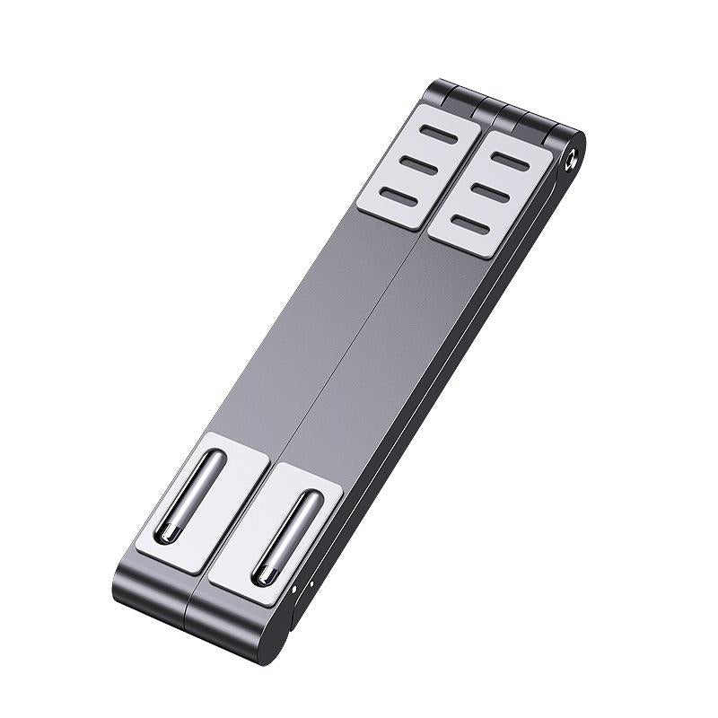 Portable Aluminum Notebook Stand - Compact Cooling Bracket - Silver 12
