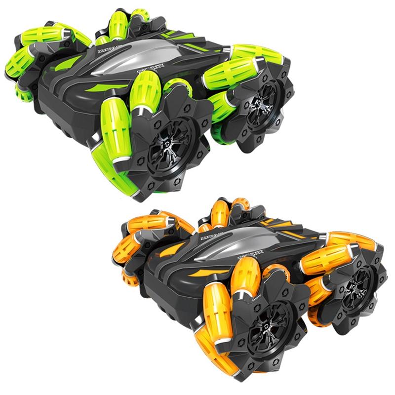 Double-sided Flip Drift Remote Control Toy Stunt Car for Children - Black Orange 3
