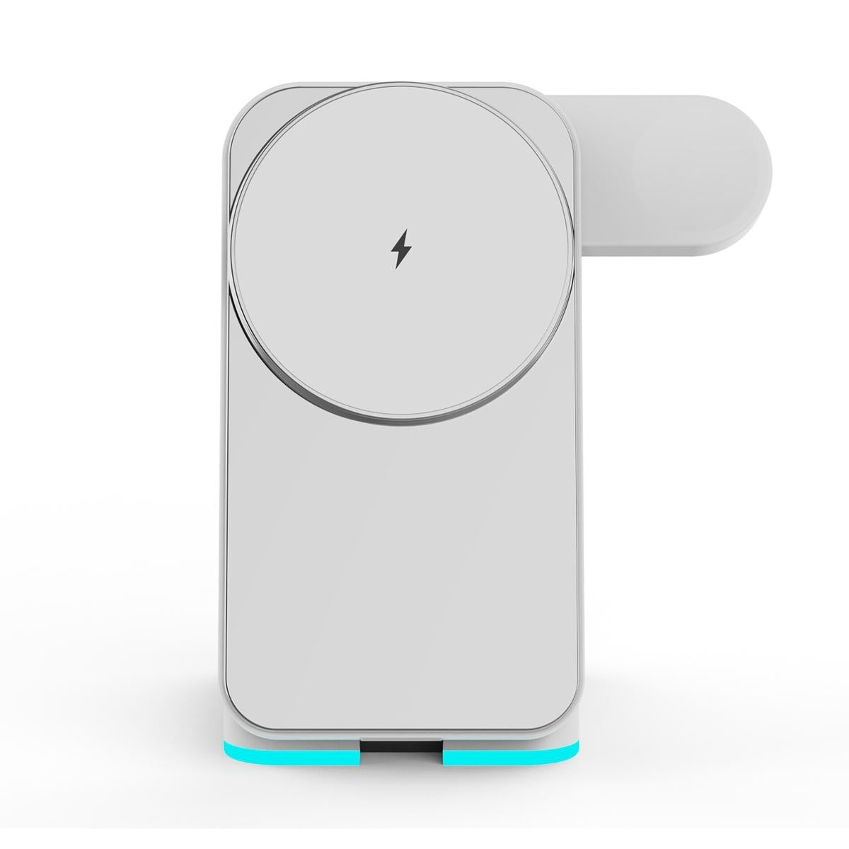 Foldable 3 In 1 Rgb Led Wireless Charger - White 3