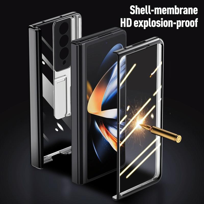 For Samsung Galaxy Z Fold4 5G Samsung Fold 4 Full Body Hinge Case - Electroplated - Gold 6