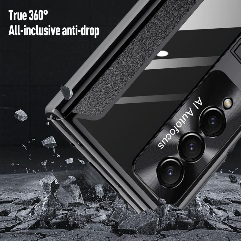 For Samsung Galaxy Z Fold4 5G Samsung Fold 4 Full Body Hinge Case - Electroplated - Gold 8