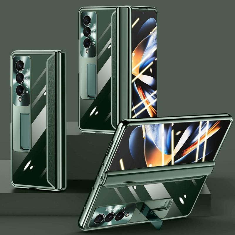 For Samsung Galaxy Z Fold4 5G Samsung Fold 4 Full Body Hinge Case - Electroplated - Gold 12