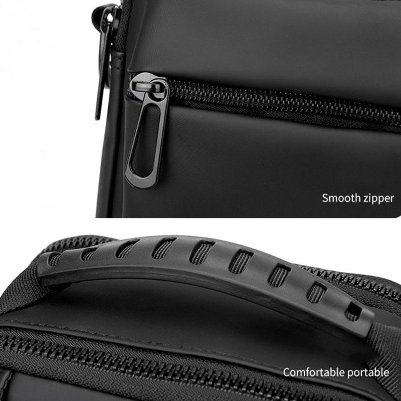 Men Messenger Bag - Wear As Belt Shoulder Or Handheld Bag - Grey 9