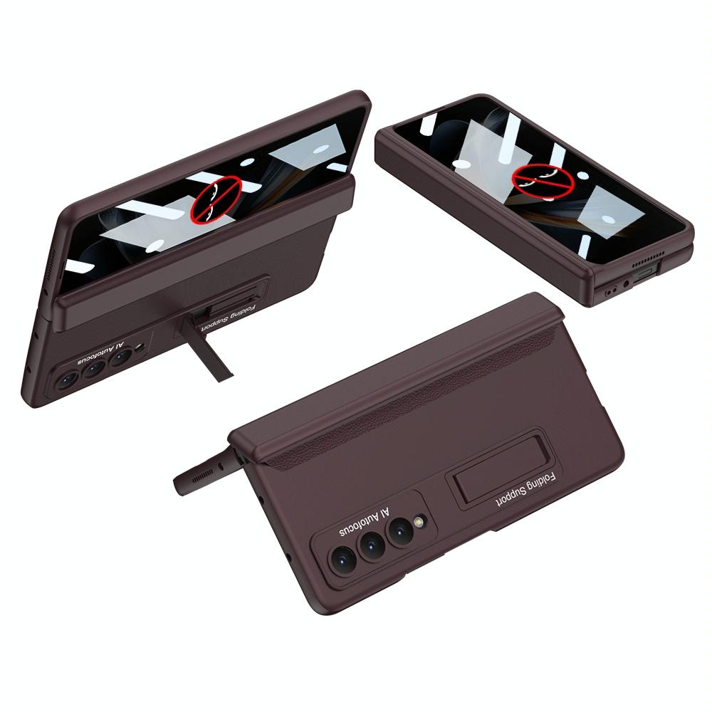 For Samsung Galaxy Z Fold4 5G Magnetic Fold Case - Full Coverage - Wine Red 12