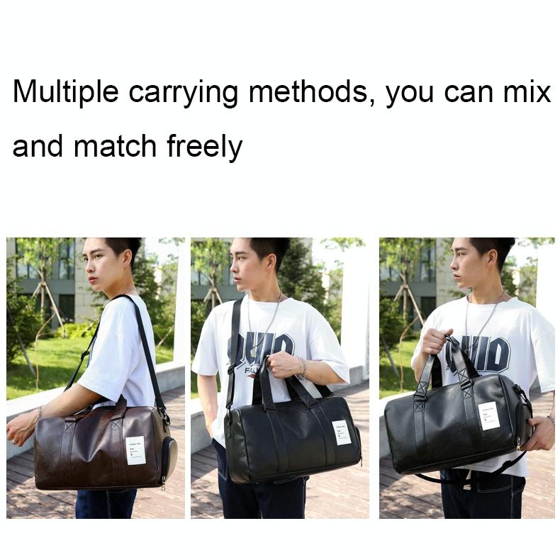 Compact Travel Bag with Shoe Storage - Brown 12