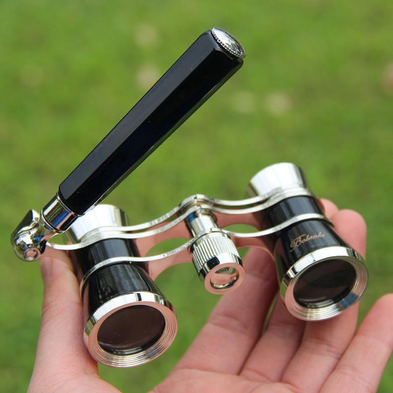 Chrome Double Cylinder Telescope with Handle - 3 x 25 Lady - Pearl White 3