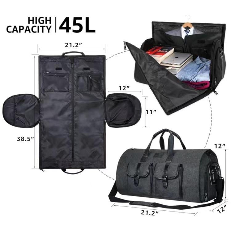 Compact Travel Suit Storage Bag - Foldable - Black 4