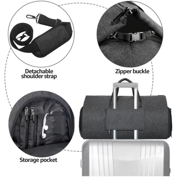 Compact Travel Suit Storage Bag - Foldable - Black 7