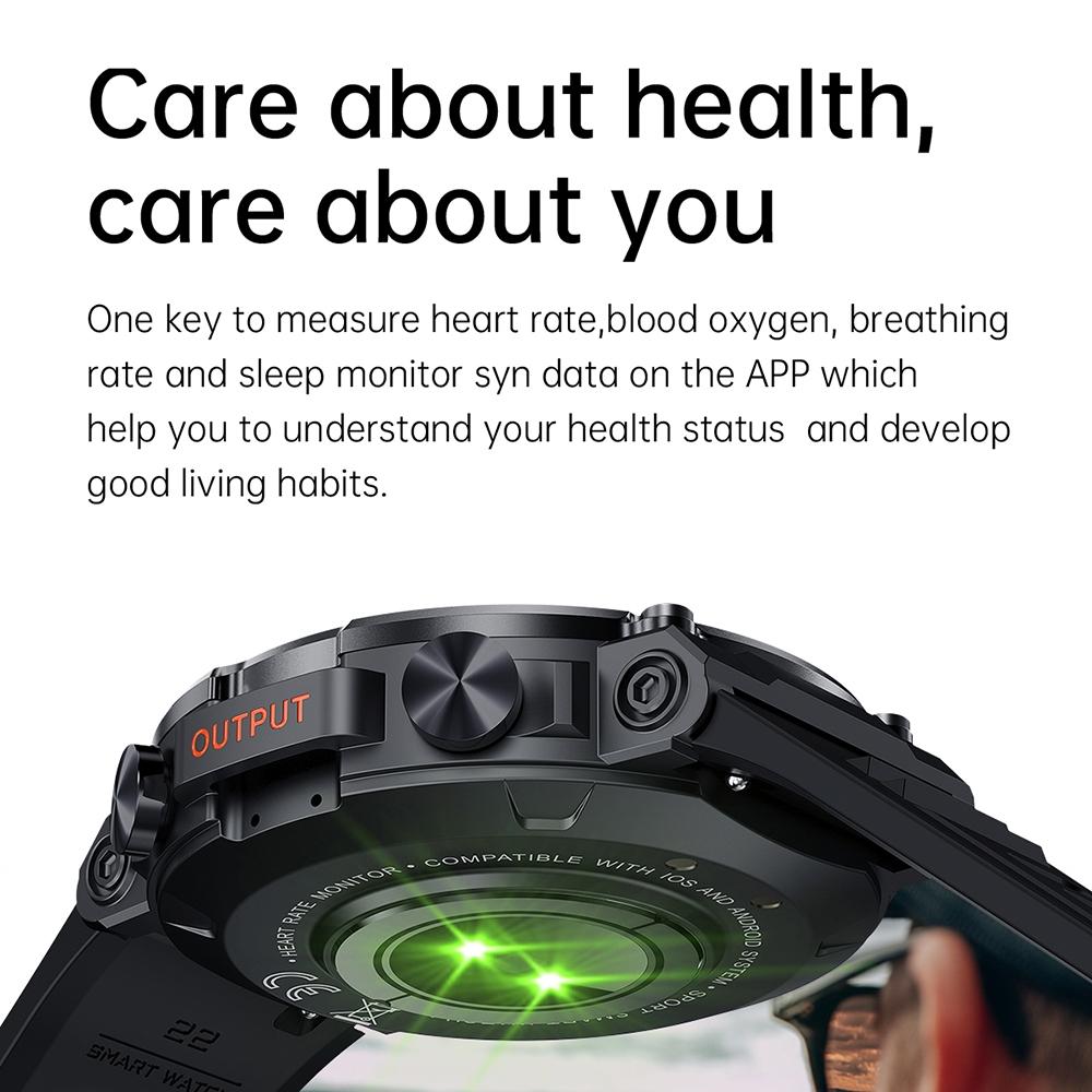 1.39 Inch Heart Rate / Blood Pressure / Blood Oxygen Monitoring Smart Calling Watch - Gray 6