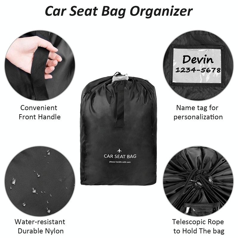 Travel Bag for Car Seat Stroller Wheelchair Storage - Black 6