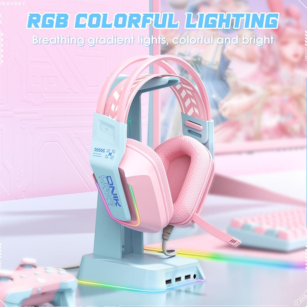 Rgb Gaming Headset With Microphone 2.2M Length - White 10