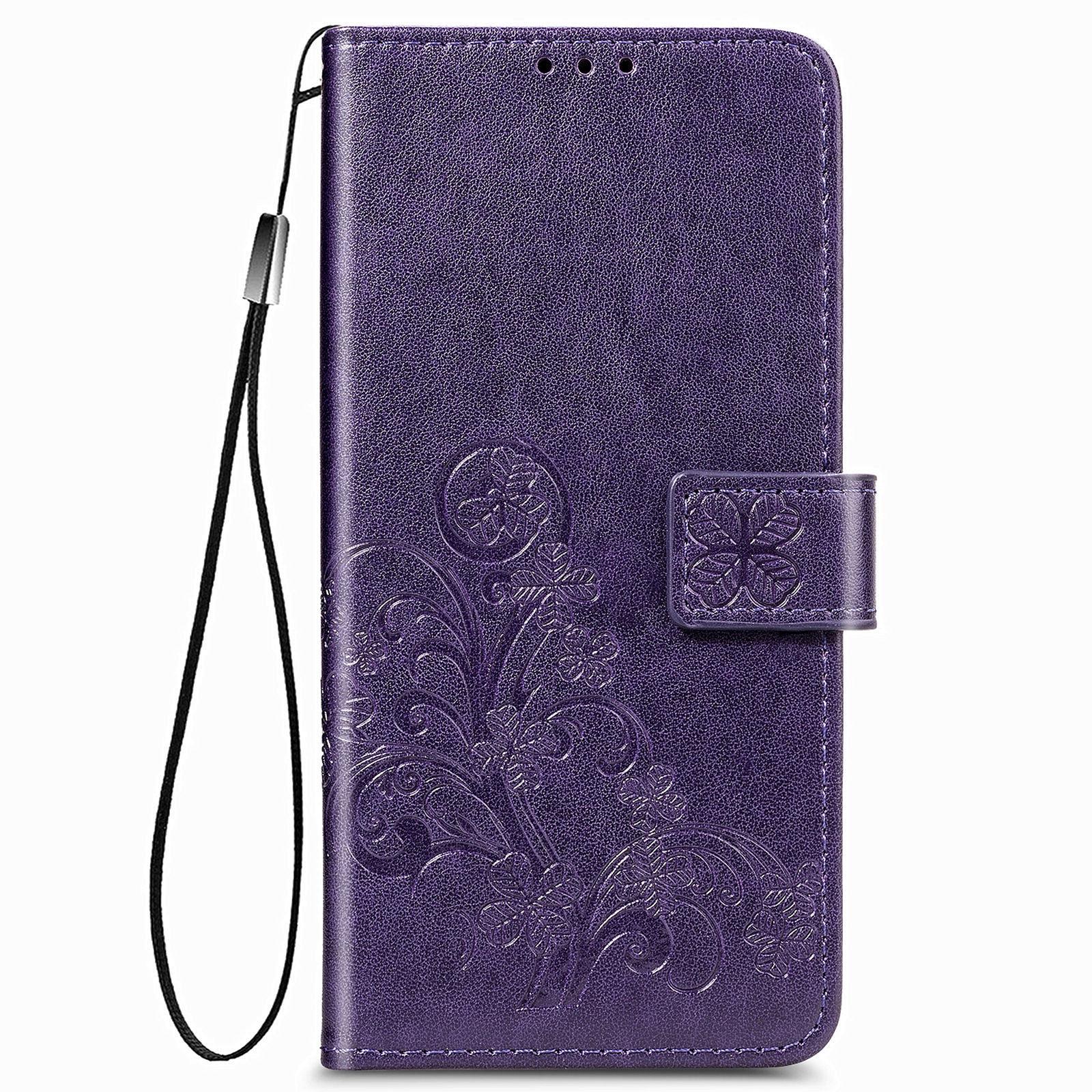 For Samsung Galaxy Z Fold4 5G Embossed Leather Phone Case With Four Leaf Clasp - Rose Gold 3