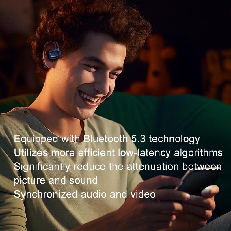 Crystal Air Conduction Bluetooth Earphones - Openbuds Ows - Navy 10