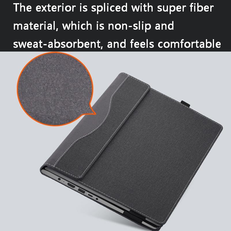 13.3 Hp Spectre X360 13-Aw Leather Laptop Case - Black 6