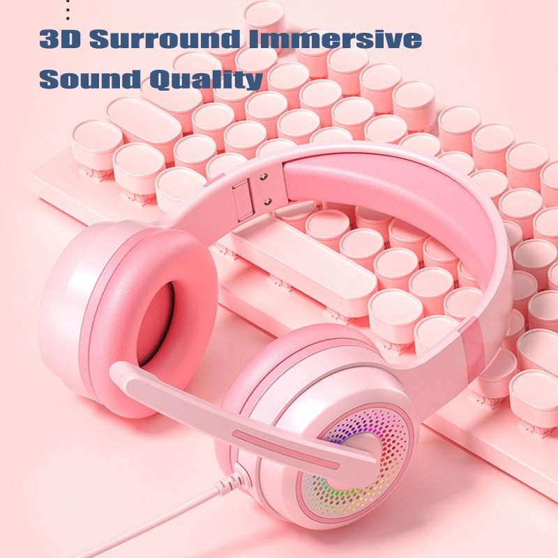 Led Bass Stereo Gaming Headset With Mic - White 8
