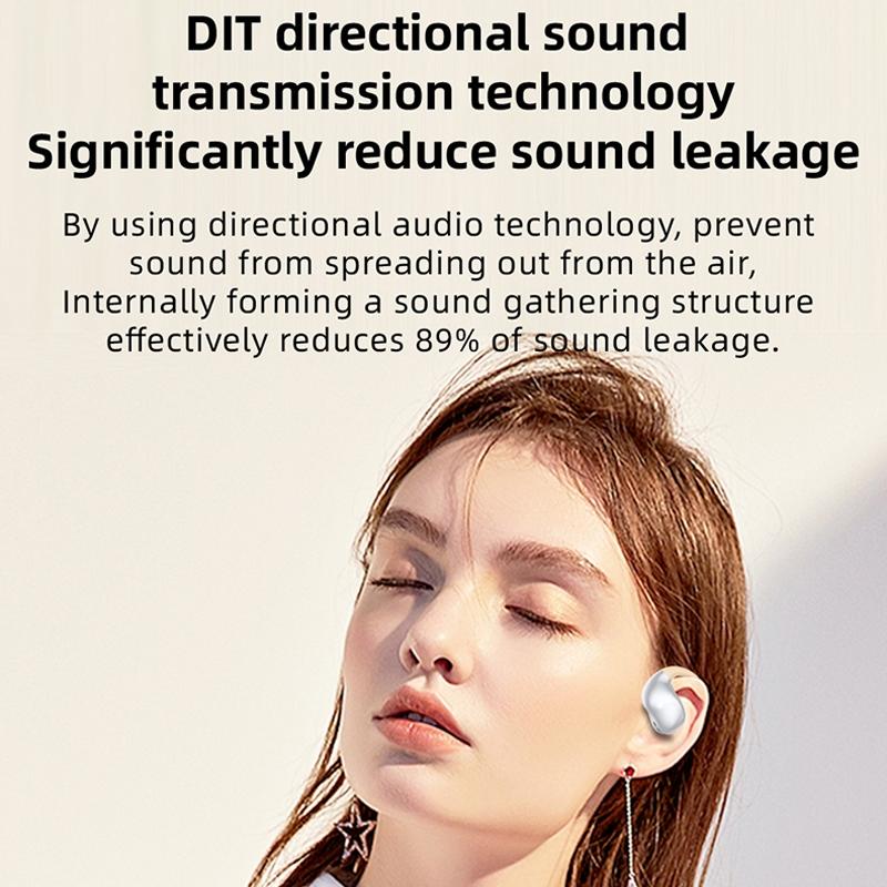 Bluetooth Earphones with Hanging Ear Design and Digital Display Charging Case - Skin Colour 6