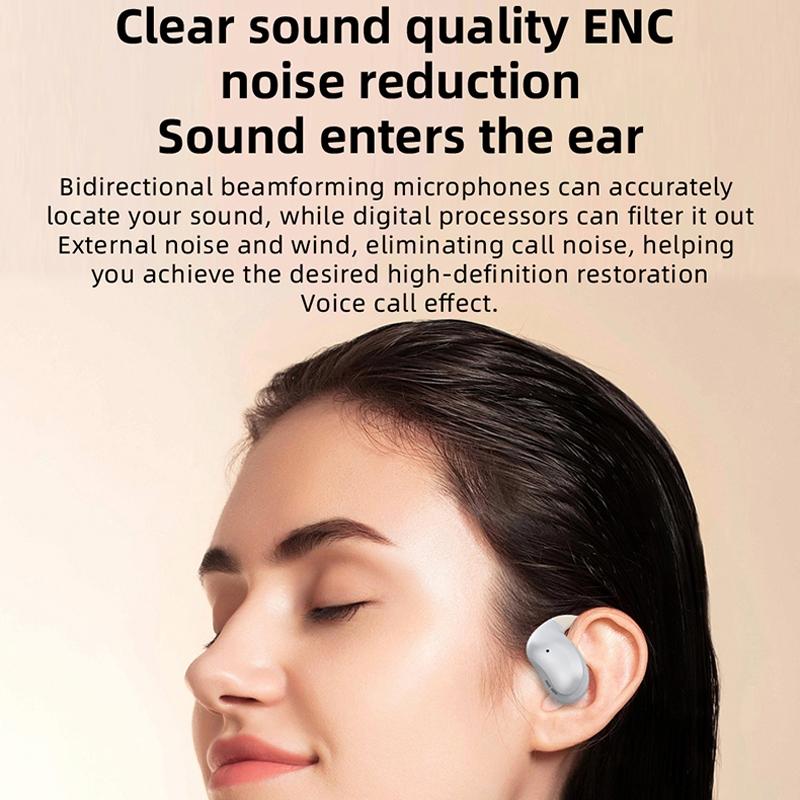 Bluetooth Earphones with Hanging Ear Design and Digital Display Charging Case - Skin Colour 7
