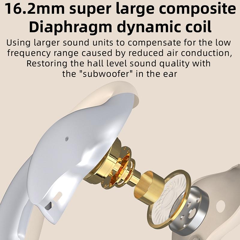 Bluetooth Earphones with Hanging Ear Design and Digital Display Charging Case - Skin Colour 12