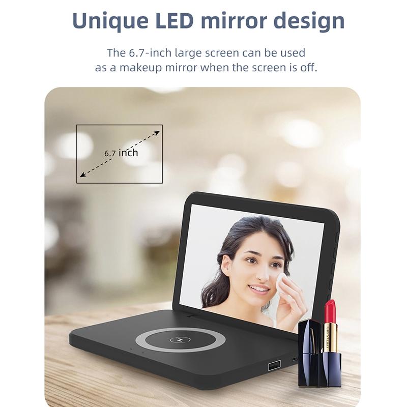 Foldable Desk Calendar Clock With Wireless Charger & Alarm - White 8