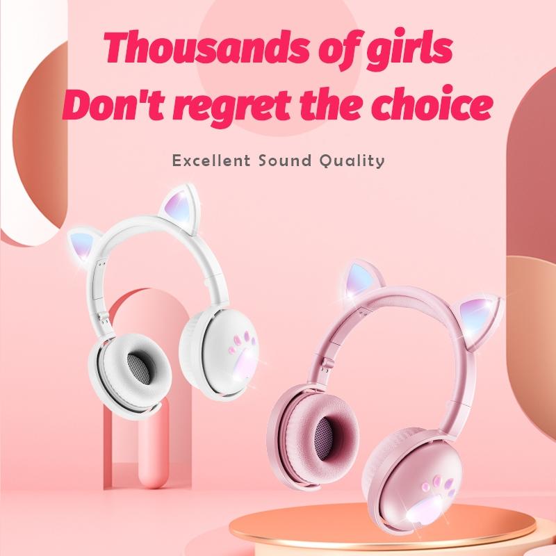 7.1 Surround Sound Cat Ear Gaming Headset With Mic - Pink 6
